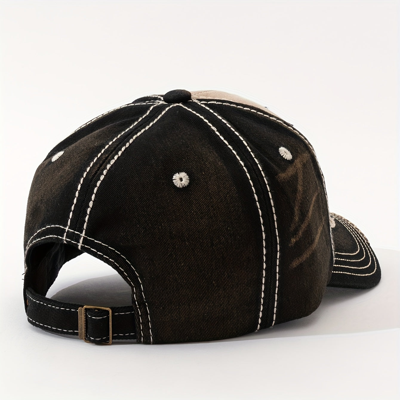 Vintage "Hawaii" Embroidered Baseball Cap - Distressed Two-Tone Design, Breathable Cotton, Adjustable Fit, Casual & Travel Hat (Beige/Black, Brown/Red, Red/White)