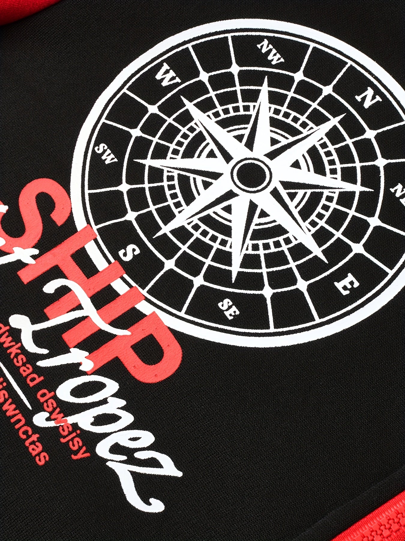 Men'S Bold Print Urban Streetwear Pullover Hoodie & Pants Set - Black & Red with "Saint" Design, Polyester, Long Sleeve, Regular Fit, Spring/Fall Casual Wear, Casual Streetwear Outfit|Bold Print Hoodie|Stretchy Fabric