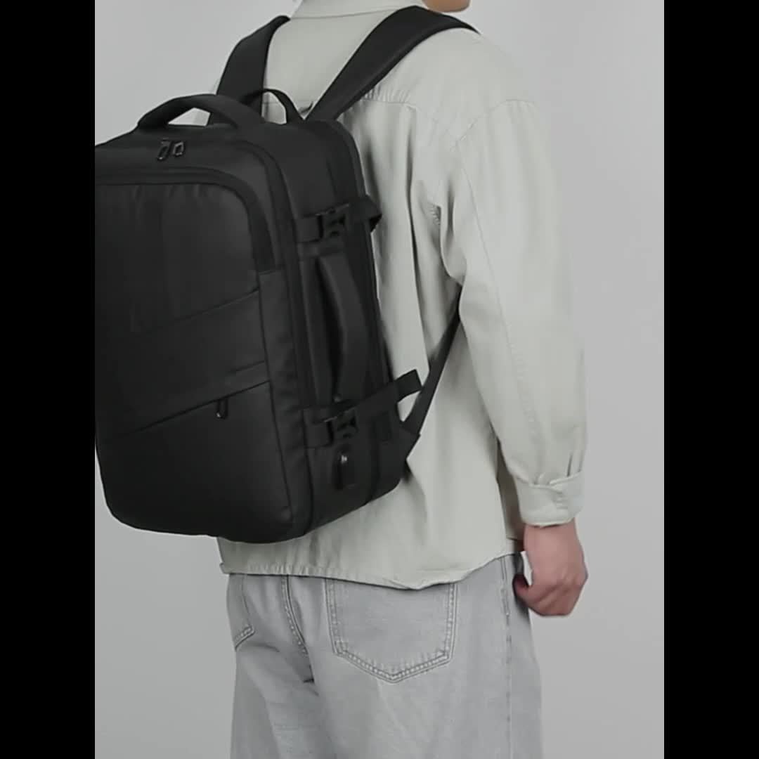 1pc HUABUPS Expandable Travel Backpack with USB Charging Port, 39.62 cm Laptop Backpack for Men & Women, High Quality Business Commuter Backpack with Multiple Compartments, Dilation Design & Padded Straps - Ideal Gift for Chr