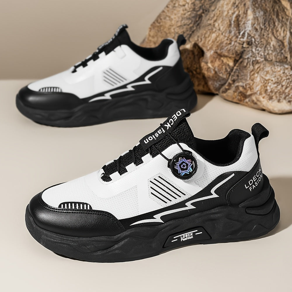 2025 Men'S Slip-Resistant Durable Fashionable Comfortable Height-Increasing Casual Skate Shoes, Low Top Round Toe Lace-Up with Fabric Inner & PVC Sole for All Seasons, Street Style Casual Footwear | Modern Look Sneakers | Dur