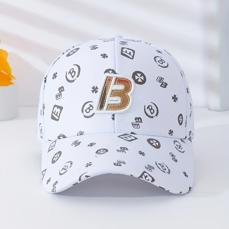 Letter B Embroidery Baseball Cap Classic Solid Color Trendy Dad Hat Lightweight Adjustable Sun Hats For Women & Men