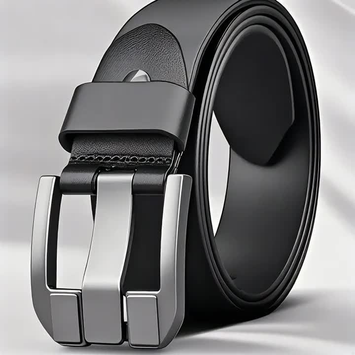 Men'S Genuine Leather Belt with Alloy Buckle - Elegant Black Design, Medium Width for Business & Casual Wear, Sweat-Resistant, Durable Alloy Buckle, Perfect for Waist Size, All-Season Use, Ideal for Jeans & Formal Attire, For