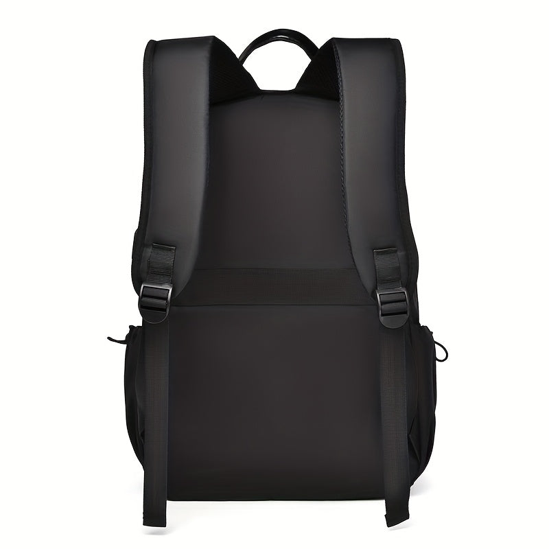Men's Sporty Large Capacity Backpack - Durable High Quality Laptop Bag for Commuting, Travel & School, Black with Ergonomic Padded Shoulder Straps & Multiple Compartments, Travel Backpack
