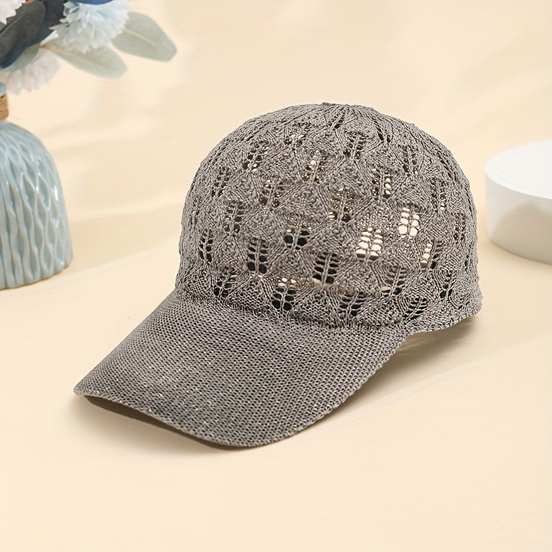 Breathable Mesh Baseball Cap for Women - Adjustable, Lightweight & Stylish Sun Hat with Hollow-Out Design