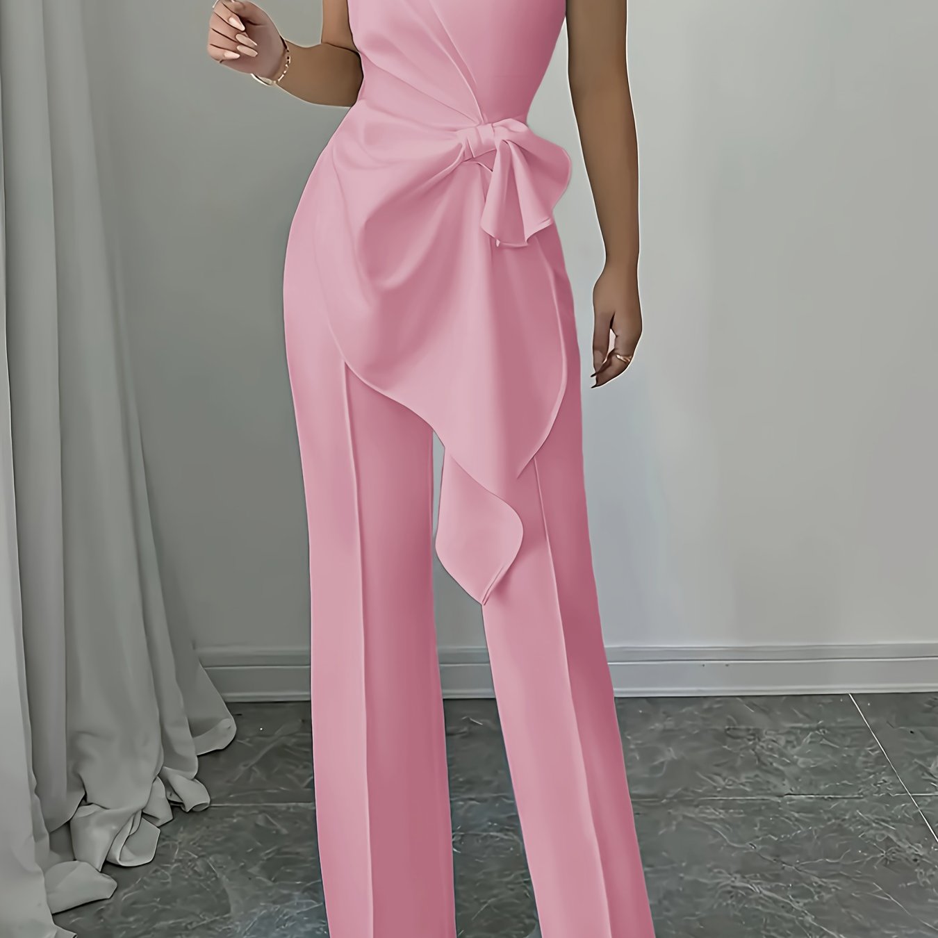 OM307B Elegant Women's Vest and Pants Set - Stylish Casual Elegance