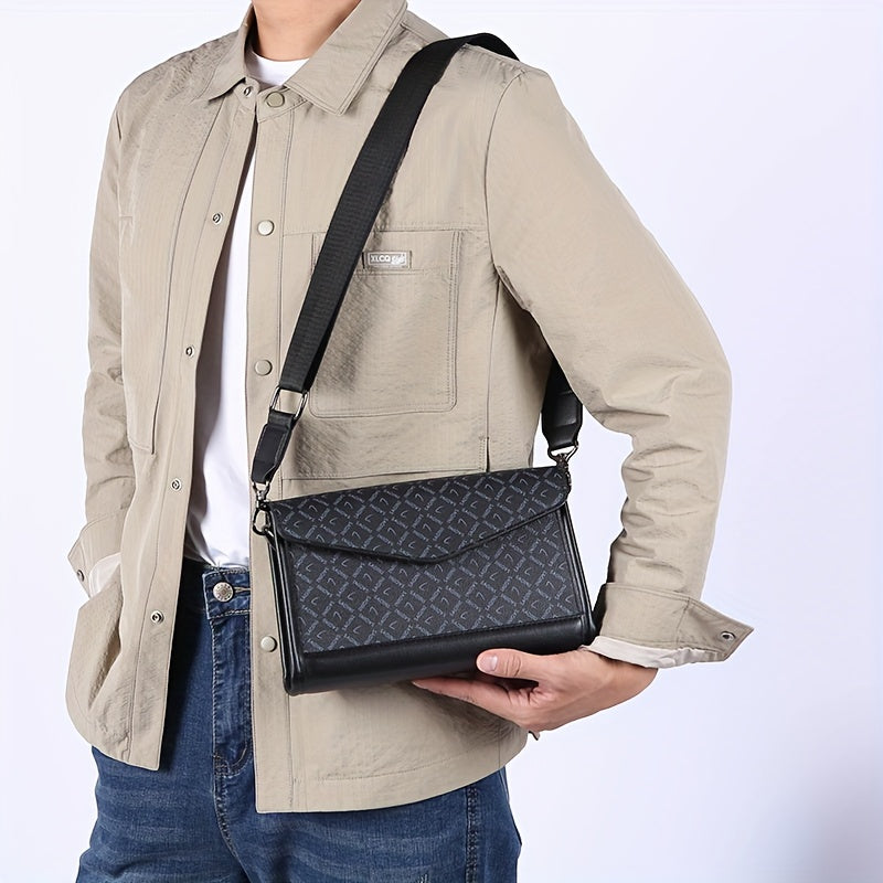 Men‘S Classic Square Single Shoulder Bag, Envelope Bag, College Bag, Ideal Gifts for Father Husband Boyfriend