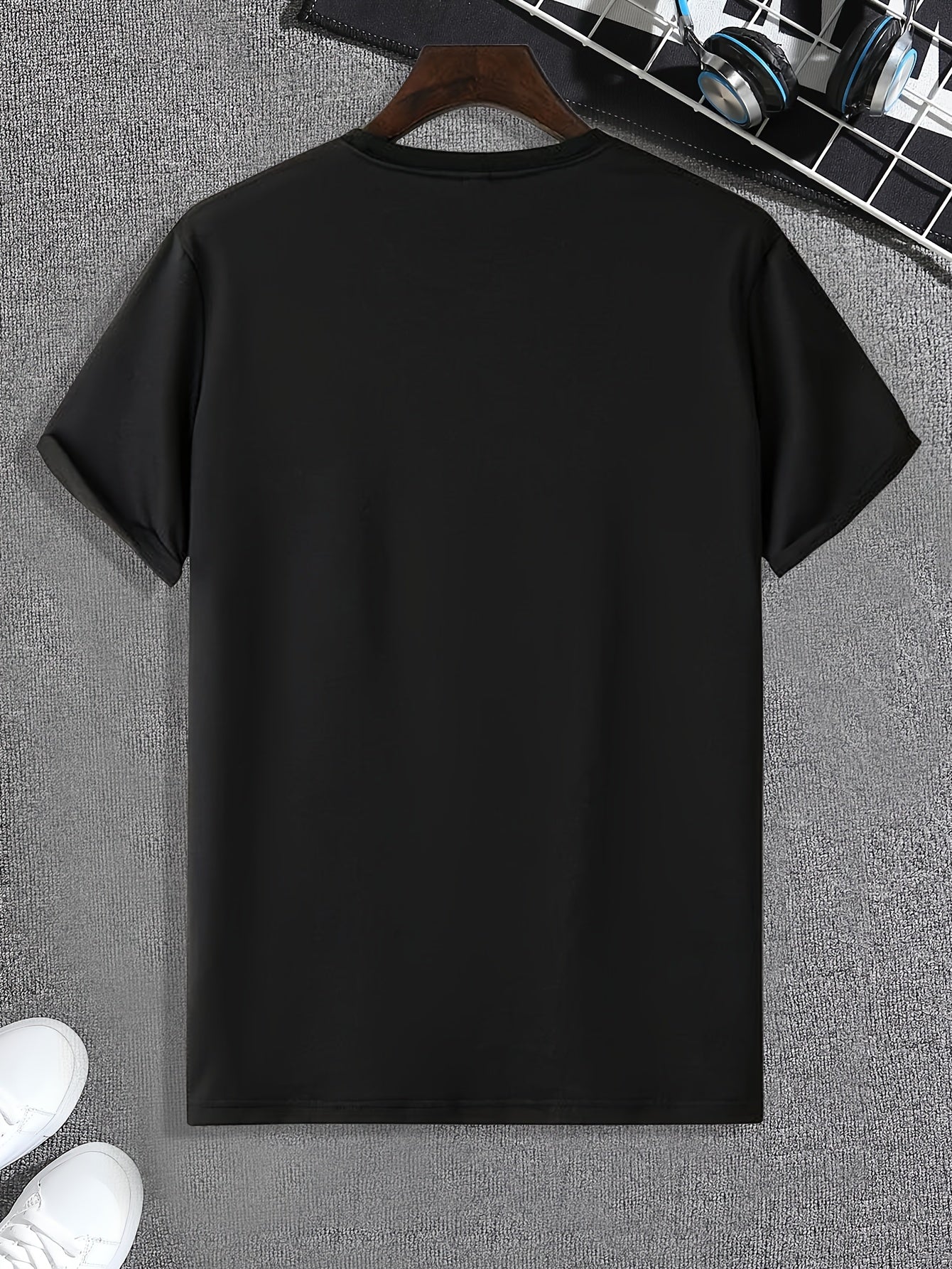 New Summer Round Collared Short Cuff T Dress for Men's Wear with Free Print