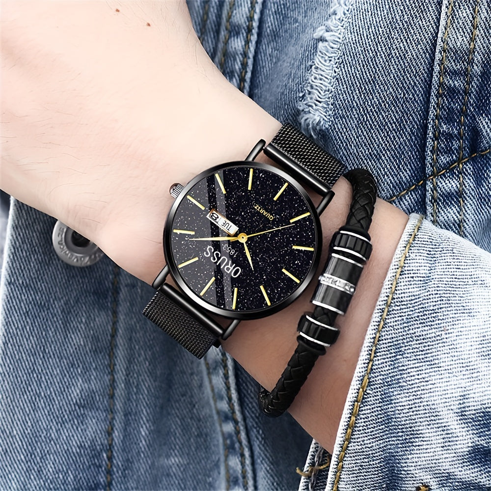 Men's Watch, Business Simple Double Calendar Cool Men's Watch