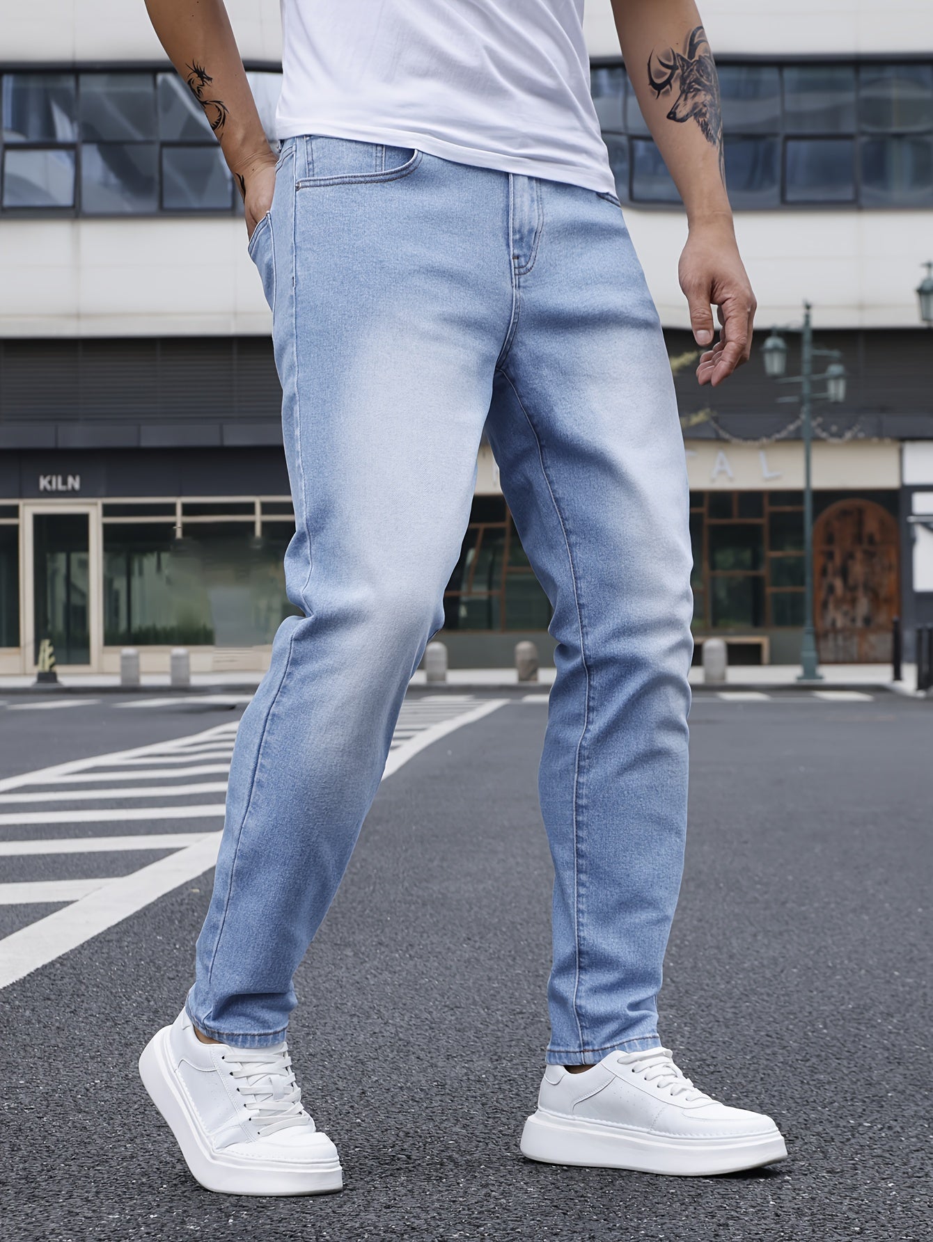Men's Slim Fit Jeans - Rayon Blend, Stretch Denim, Solid Color, Machine Washable, Everyday Denim|Slim Fit Jeans|Rayon Blend Denim