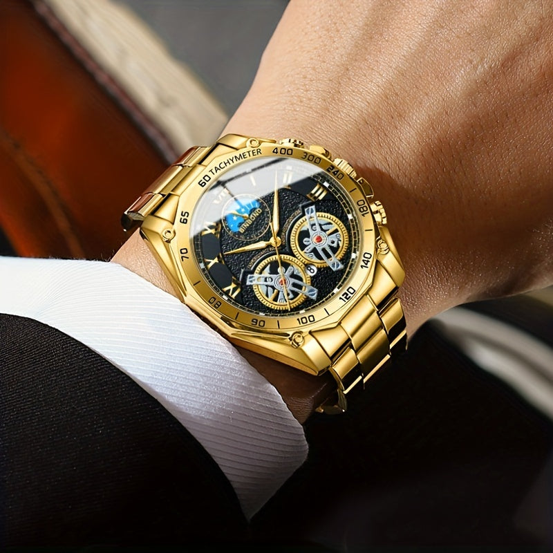 Double Tourbillon Watch Men's Hollow Mechanical Watch Multifunctional Fashion Luminous Wristwatch