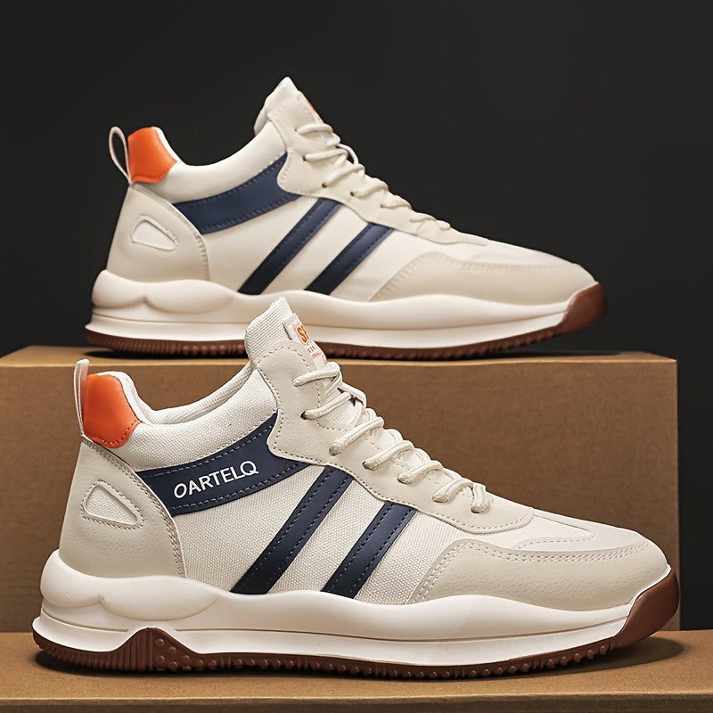 Men's Breathable Lace-Up Sneakers - Casual & Stylish, Versatile for All Seasons, Non-Slip Rubber Sole