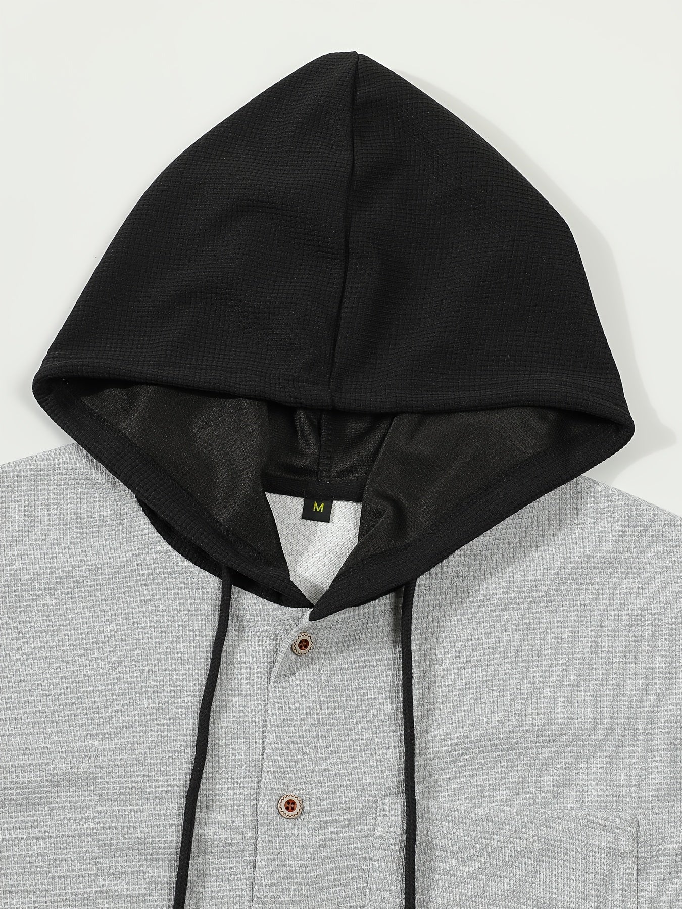 New Long Sleeve Buttoned Hooded Jacket and Rope Pants Set for Spring and Autumn, Waffle Solid Classic Men's Sports 2pcs Sports Suit - Sports Suit for Outdoor Sports Enthusiasts, Breathable and Comfortable