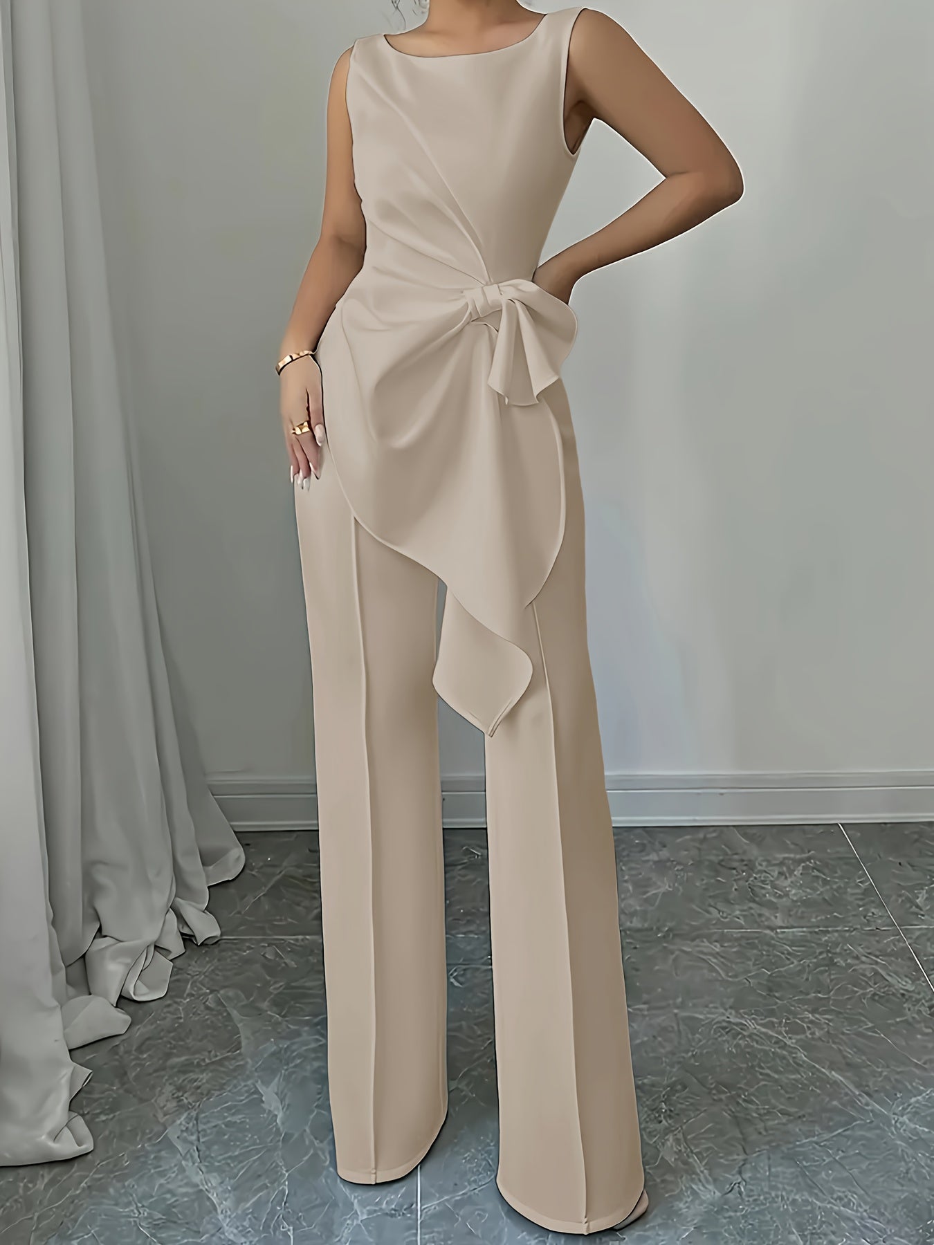 OM307B Elegant Women's Vest and Pants Set - Stylish Casual Elegance