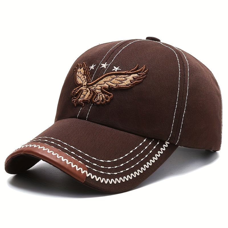 1pc Men'S Stylish Eagle Embroidery Baseball Cap - Adjustable Size, Casual Streetwear, Sun-Protective, Perfect for Outdoor Sports, Golf, and Gifts, Casual Headwear | Stylish Headgear | Adjustable
