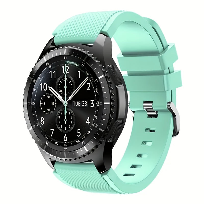 Smart Watch Band Compatible with Gear S3 Frontier/Classic/Galaxy Watch 46mm, 1pc 20mm 22mm Soft Replacement Sport Bracelet Strap for Gear S3 Frontier/ Classic/ Moto 360 2 2nd Men (Green) Silicone Watch Band Smart Watch Strap