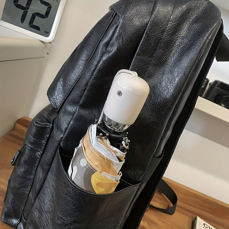 Men'S Casual Backpack, Simple Business Commuting Large Capacity Laptop Bag, Functional Outdoor Step Double Shoulder Bag, Travel Backpack.