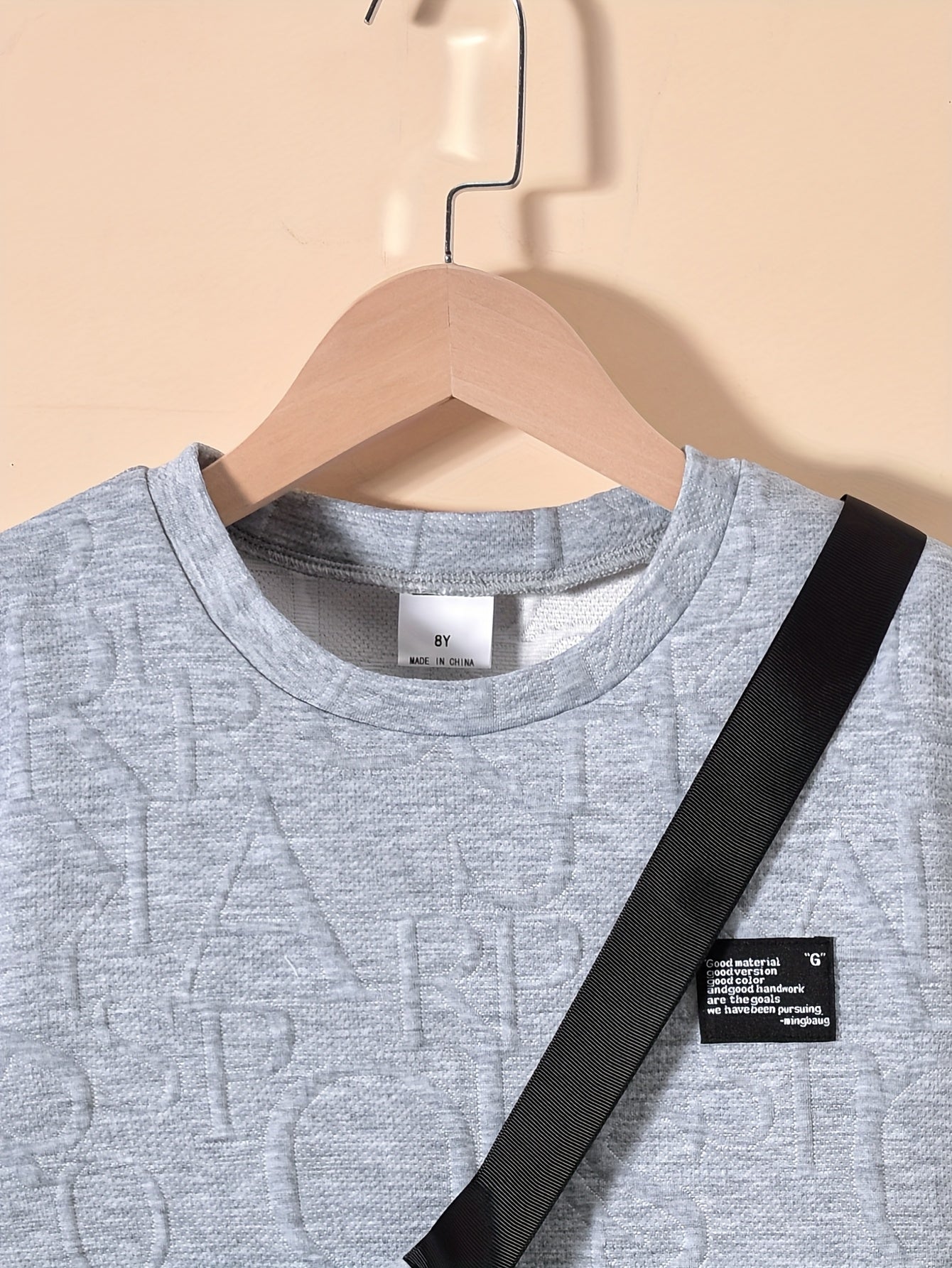 Boys' Stylish White Short Sleeve T-Shirt + Casual Shorts + Fashion Crossbody Bag Set, Perfect for Outdoor