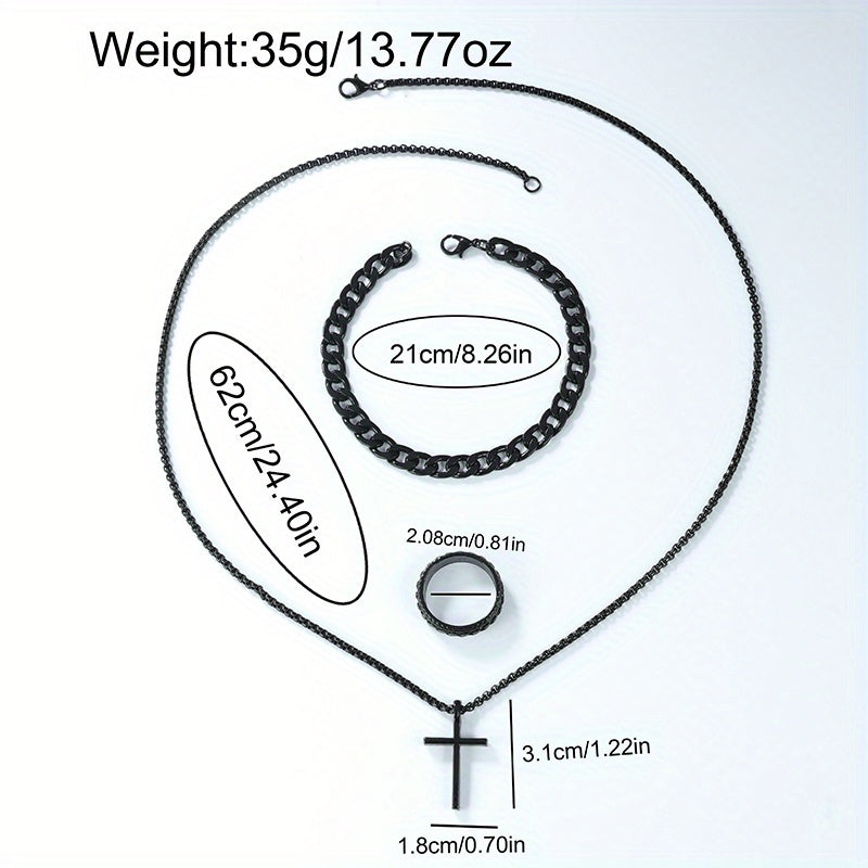 5pcs men&women's Watch Set - Stylish Casual Quartz Wristwatch, Necklace, Bracelet, Ring, and Glasses, Suitable for Women&women