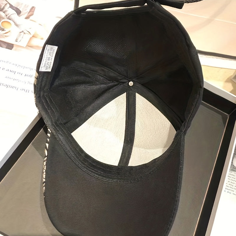 1pc Unisex Sunshade Breathable Adjustable Baseball Cap With Dragon Print For Outdoor Sport, Ideal choice for Gifts