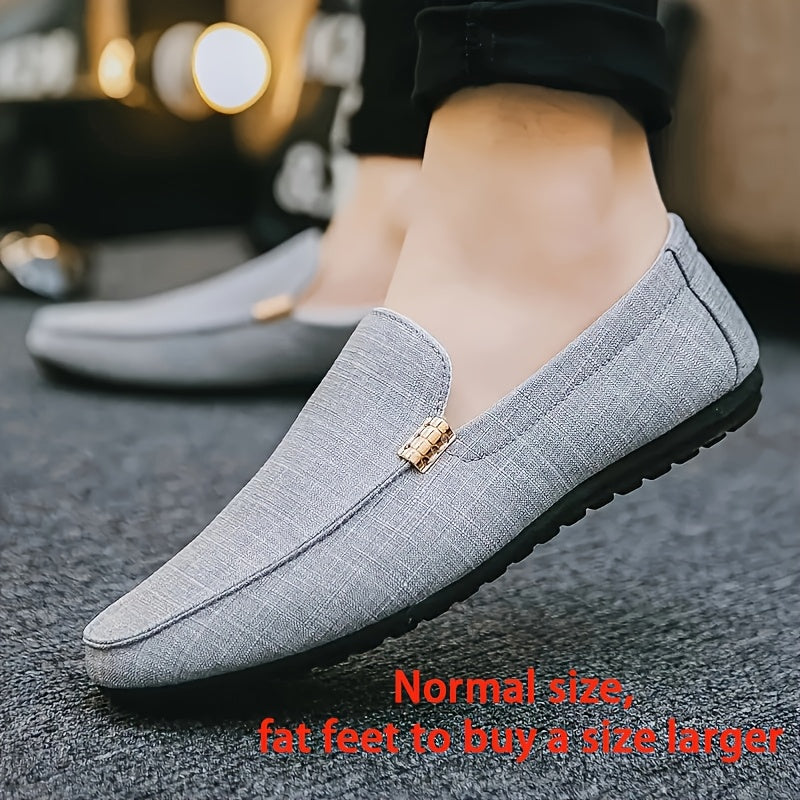 Men's Slip-On Casual Sneakers - Breathable Upper, EVA Cushioned Insole & Durable PU Sole - Low-Top Round Toe Design for All-Season Outdoor Hiking, Daily Wear & Leisure Activities, Allseason Shoes | Stylish Slipons | Fabric Li