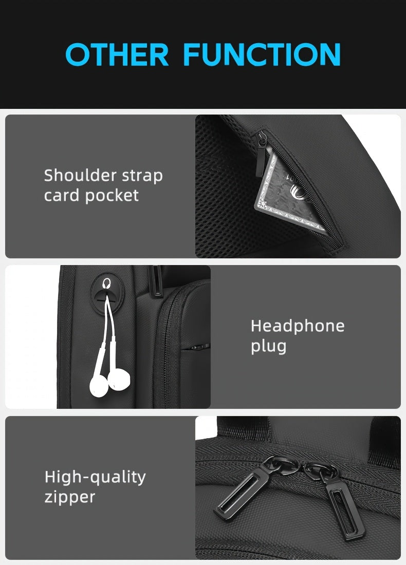 1pc Men's Fashion Crossbody Bag, Oxford Cloth Multifunctional Shoulder Bag