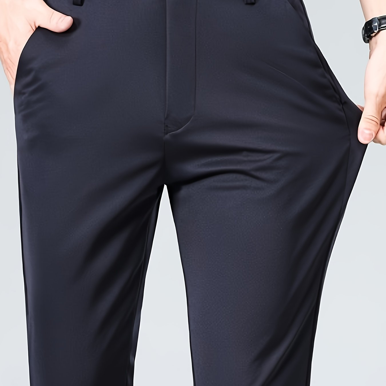 Men's Casual Straight Leg Pants, Chic Business Style Versatile Trousers for Daily Wear