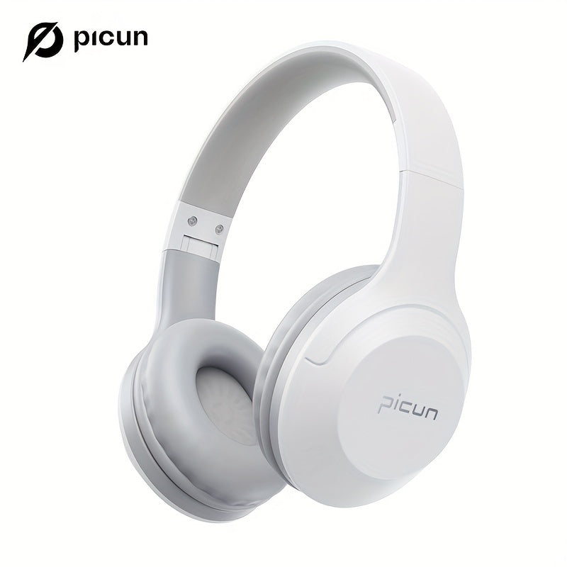 Picun B-01S Wireless Headphones, HD Stereo Sound Over Ear Headphones with Built-in Microphones, Deep Bass 46 Hours Playtime, Headset HiFi Stereo Foldable Lightweight Headset, TF/For Cellphone/PC/Home.
