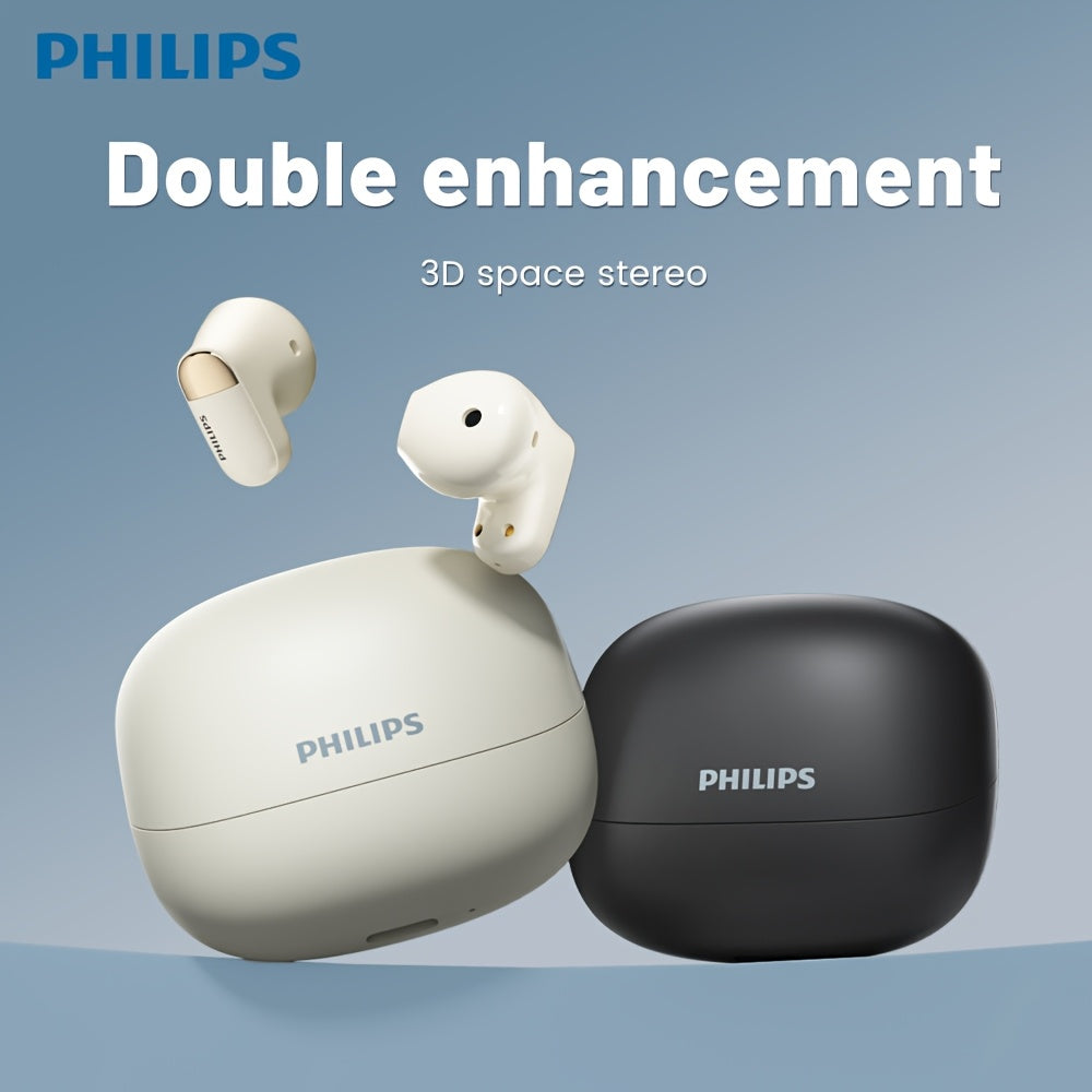 PHILIPS True Wireless Earphones Earbuds - Comfortable for iPhone/ Android, Built-in Microphone Sweat Wireless Headset, Wireless Headphones TAT2169