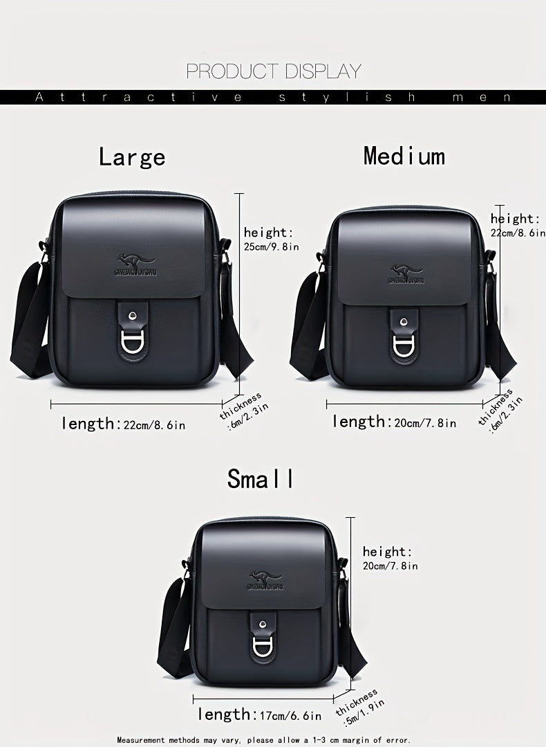 Men'S Stylish Brown Crossbody Bag with Adjustable Strap - Large Capacity, Multi-Compartment Design, Perfect for Commuting, Travel, and Everyday Use, Travel Bag