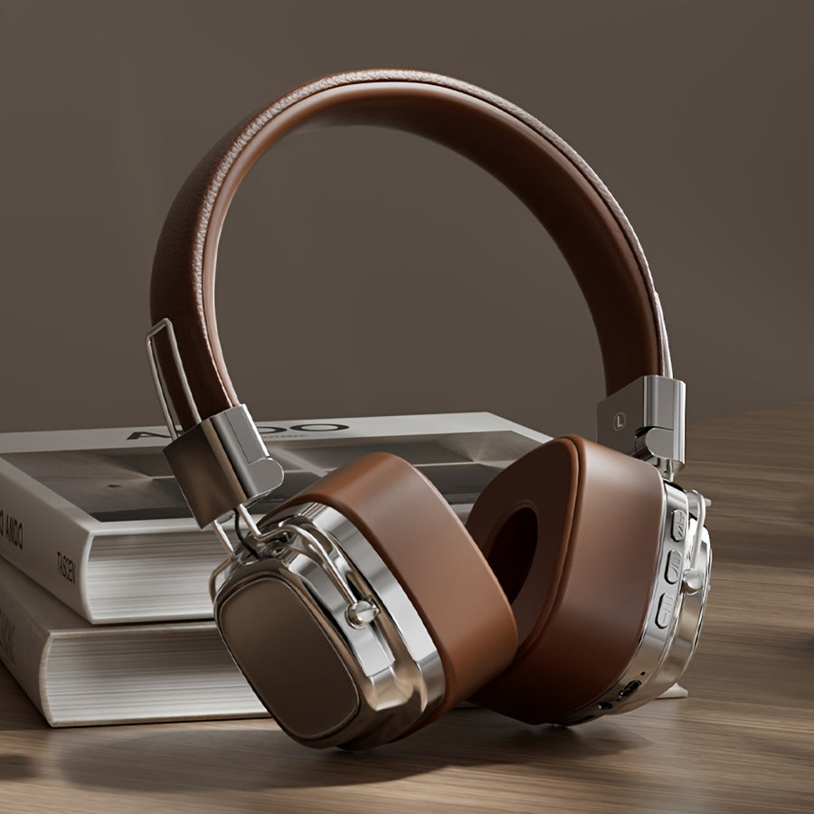 Vintage-Inspired Over-Ear Wireless Headset With Wireless 5.3 Chip - No Lag Gaming, Hi-Fi Sound & Deep Bass, Long-Lasting 350Mah Battery, Ideal For Music Lovers & Athletes