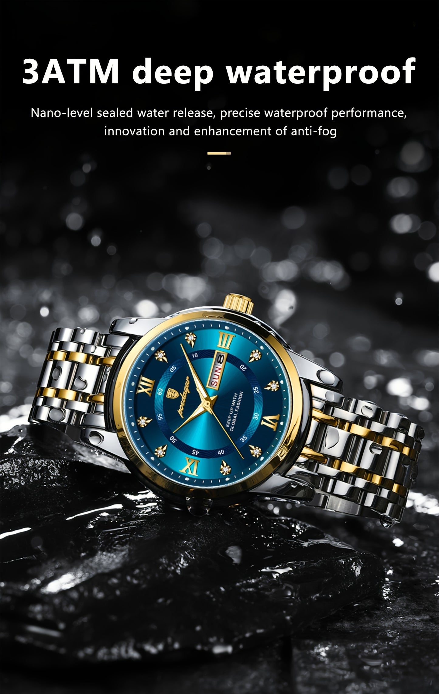 POEDAGAR Luxury Sport Wrist Watch for Man Luminous Date Men'S Watch Quartz Stainless Steel Men'S Watches, Ideal Choice for Gift, Suitable for Women