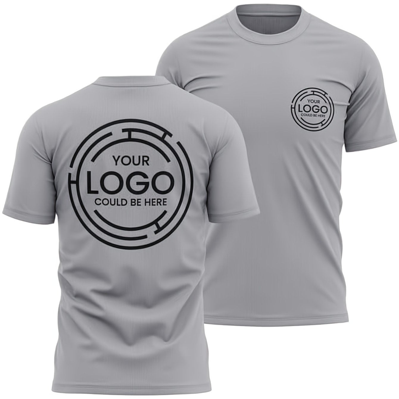 2pcs Men's Quick-Dry T-Shirts - Moisture-Wicking Breathable Gym Shirts with Custom Logo Print, Regular Fit Round Neck for Workout & Casual Wear, Workout Shirts, Durable Sportswear