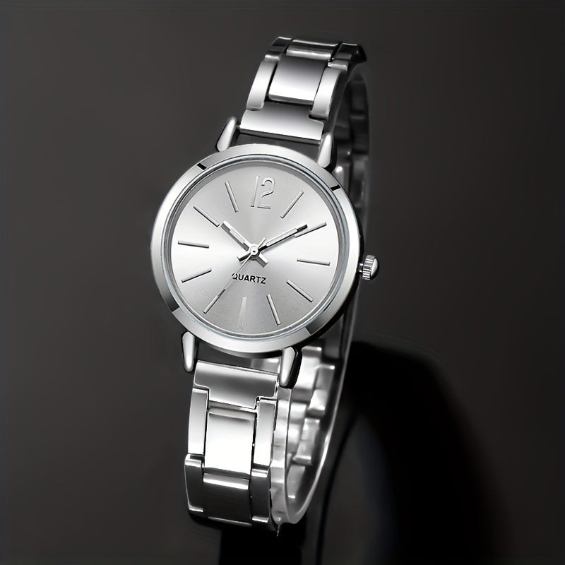 6pcs New Stylish And Simple Women'S Quartz Watch Set with Sparkling Rhinestone Accessories, Perfect for Weddings, Christmas, Thanksgiving, Valentine'S Day, Ramadan, Gifts for Girlfriends And Family, And The Best Choice for Bi