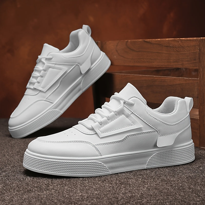 Men'S Stylish Low-Top Sneakers - Comfortable, Versatile Lace-Up with Durable PVC Sole, Ideal for Outdoor Activities, Casual Wear, and Skateboarding, Casual Footwear | Minimalist Design | Comfortable Footwear