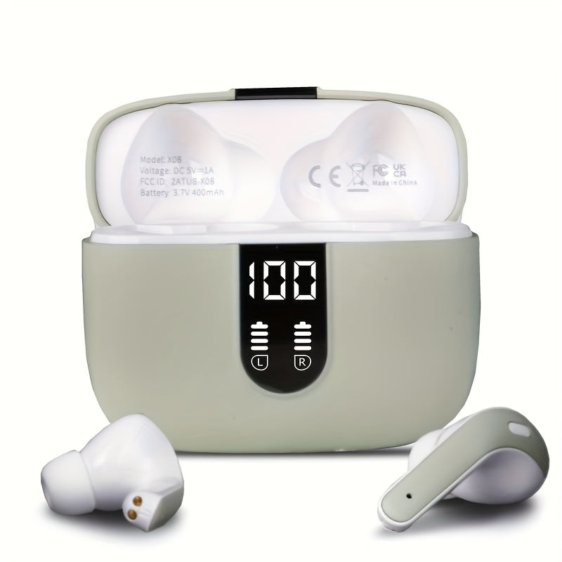 LIFEBEE New Wireless 5.3 Earbuds for Running Sports, Mini Wireless Earphones Stereo Headphones with Dual-LED Display, Wireless Headset Built-in Microphone
