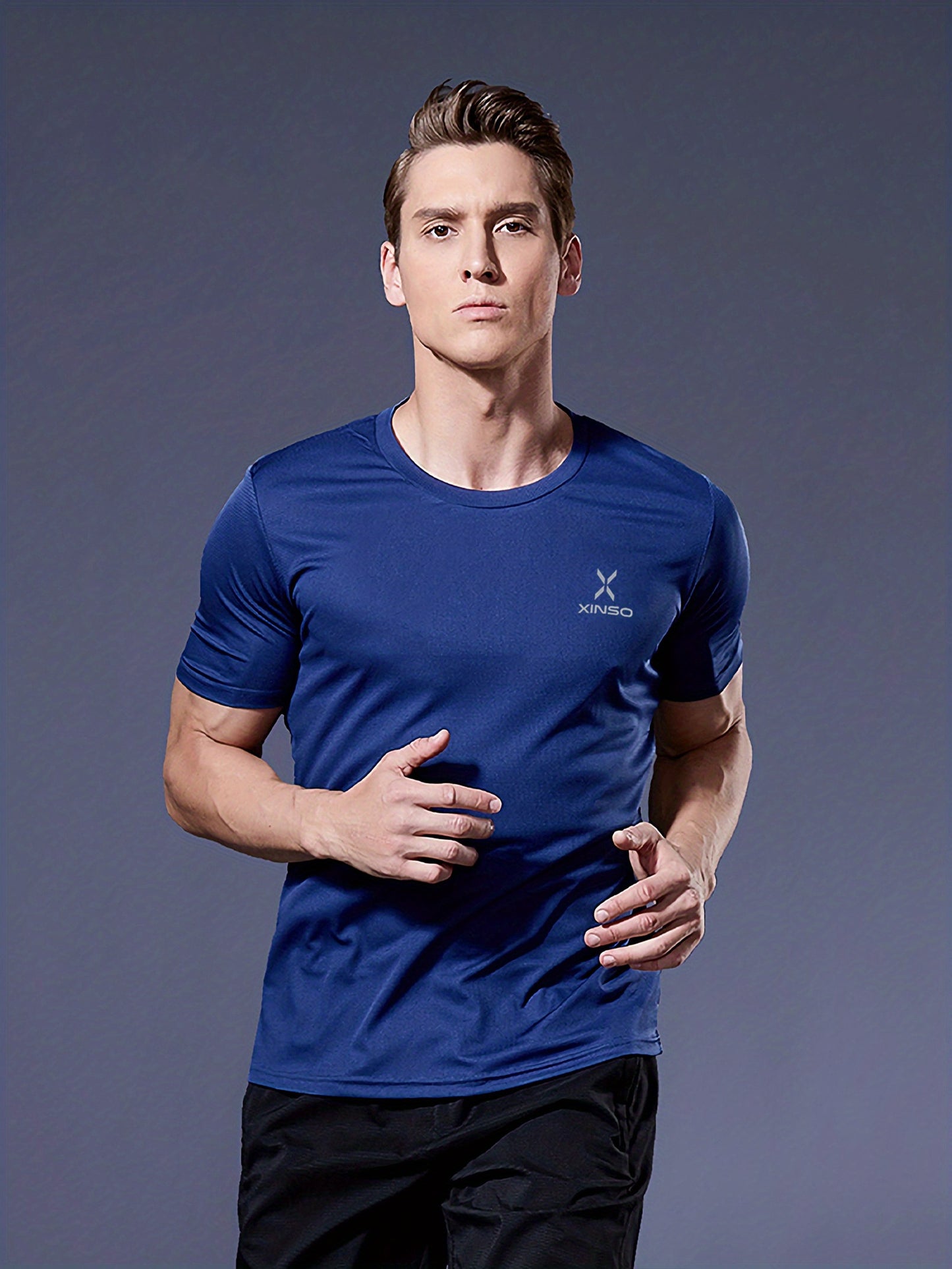 Men's Ultra-Thin T-Shirt with Round Neck, Lightweight and Breathable Performance Running Top for Gym Workouts