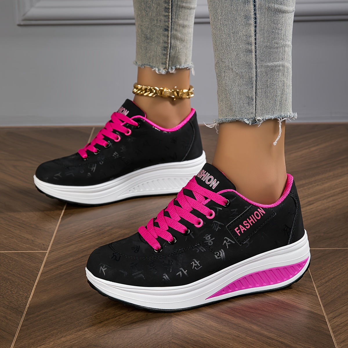 Women's Fashion Sneakers - Low-Top Lace-Up Casual Shoes with Synthetic Cover Upper, Breathable Fabric Lining & MD Cushioned Sole for All-Day Comfort - All-Season Versatile Wear, Everyday Comfort Footwear, Sleek Shoe Design, S