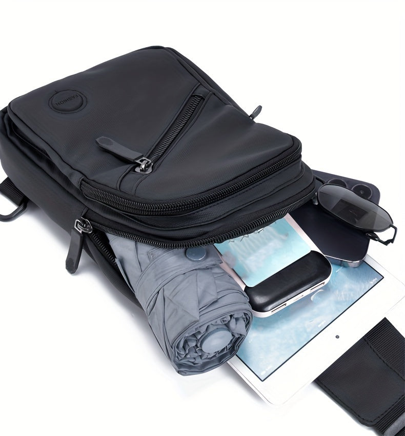 Stylish Men's Chest Bag Multifunctional Student Crossbody Bag Daily Commuting Trendy Versatile Shoulder Bag Outdoor Sports Bag Riding Small Backpack