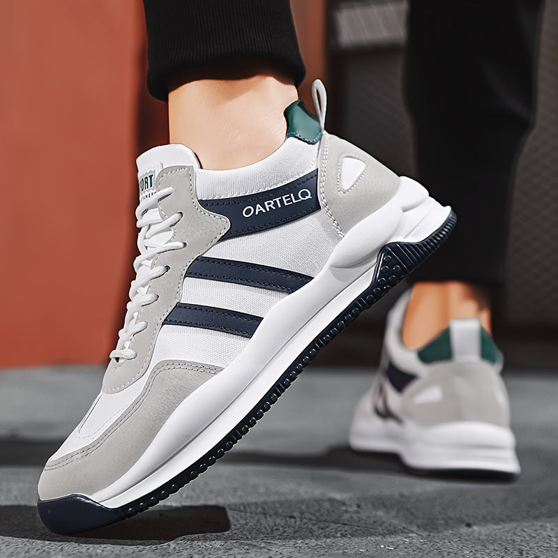 Men's Breathable Lace-Up Sneakers - Casual & Stylish, Versatile for All Seasons, Non-Slip Rubber Sole