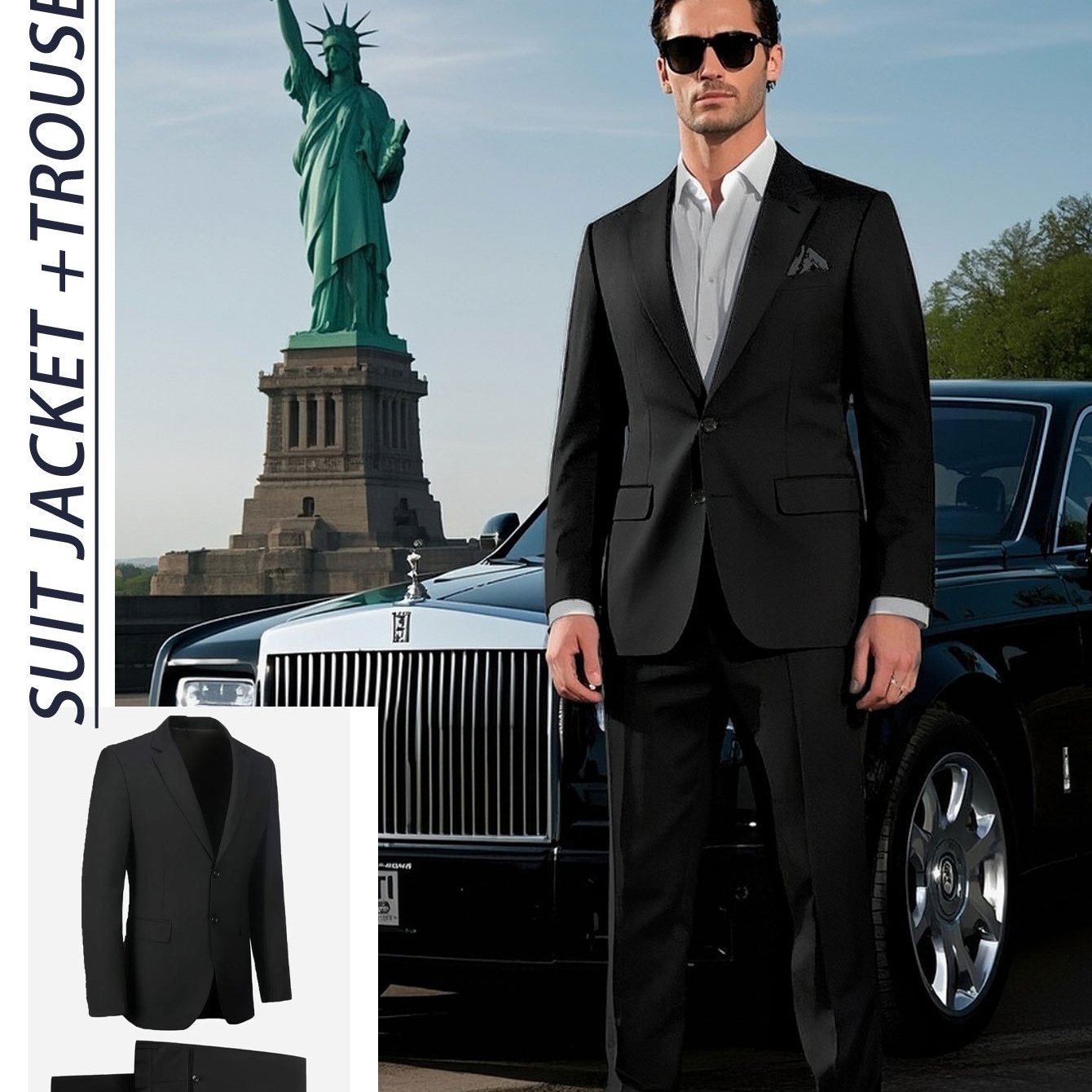 Men'S Formal Suit Set Featuring a Two-Button Lapel Jacket And Trousers. A Simple, Comfortable, And Classic Outfit for Adult Males, Suitable for Professional Office Wear, Elite Business Attire, And High-End Casual Suits. Ideal