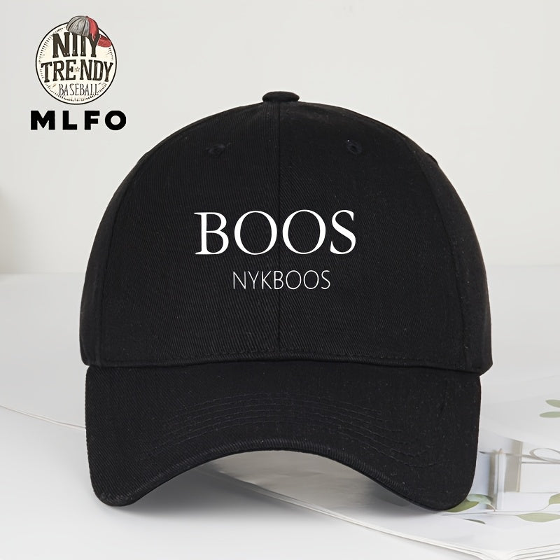 MLFO Casual "BOOS NYKBOOS" Baseball Cap, Lightweight Polyester, Adjustable Fit, Curved Brim, Hand Washable, 5 Colors, with Thanksgiving and Father'S Day Prints
