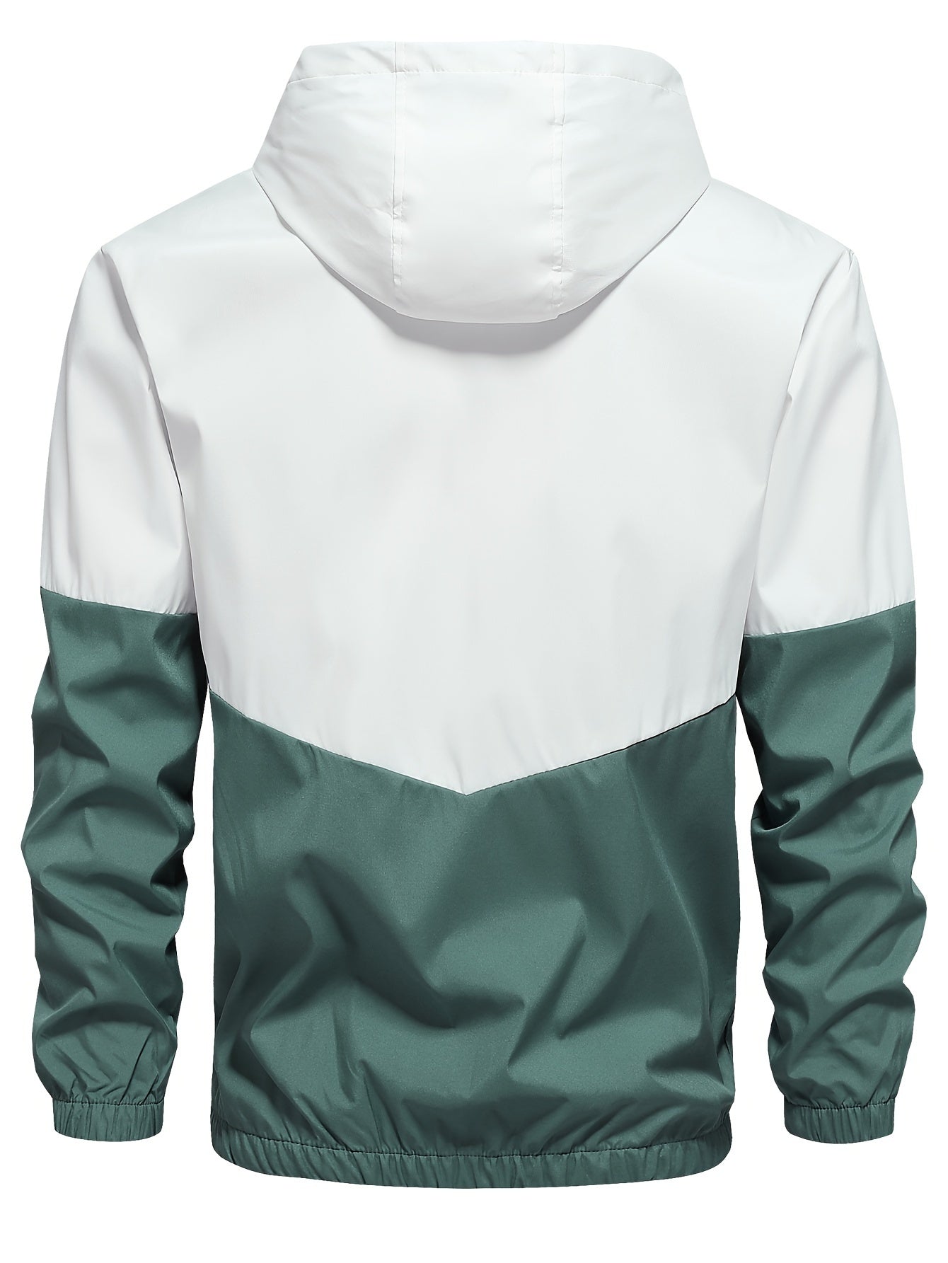 Men's Casual Sports Set, Spring/Autumn Hooded Jacket And Pants, 2-Piece Stylish Athletic Suit, Youth Fashion Trend, Color Block Design