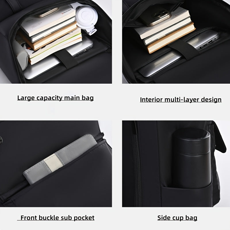 Men'S Large Capacity Laptop Backpack - Soft Shell, Durable & Easy to Clean, Multi-Functional Casual Business Travel Bag with Zipper Closure, Hand Washable, Commute Essentials | Casual Style | Zippered Closure
