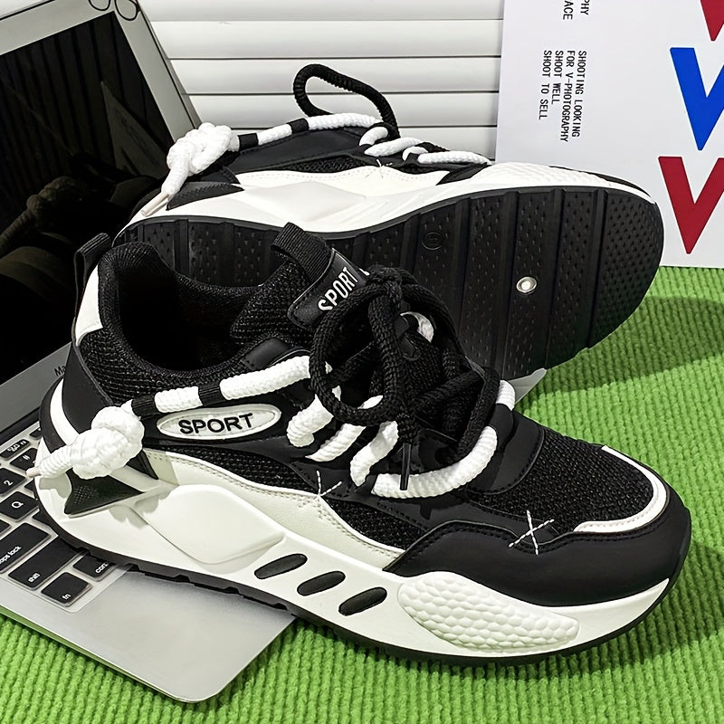 Women's Lightweight Running Shoes - Breathable Mesh & PU Foam Upper, Neutral Support Design, All-Season Comfort with Durable Rubber Sole for Gym, Walking, Casual Wear - White & Beige, Gym Trainers | Sleek Trainers | Fabric In