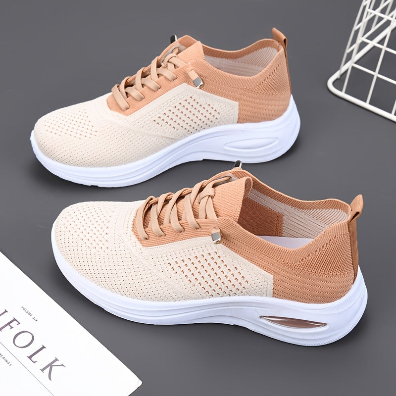 Women's Breathable Casual Running Shoes - Lace-Up Low-Top Sneakers with Fabric Upper & Durable PVC Sole, All-Season Comfort for Walking, Jogging, Casual Attire - Multi-Color Options, Ladies Sneakers