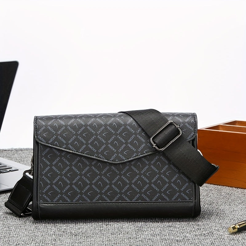 Autumn and Winter New Casual Shoulder Crossbody Bag, Men's Daily Travel Backpack, Flip-Top Casual Phone Storage Pouch