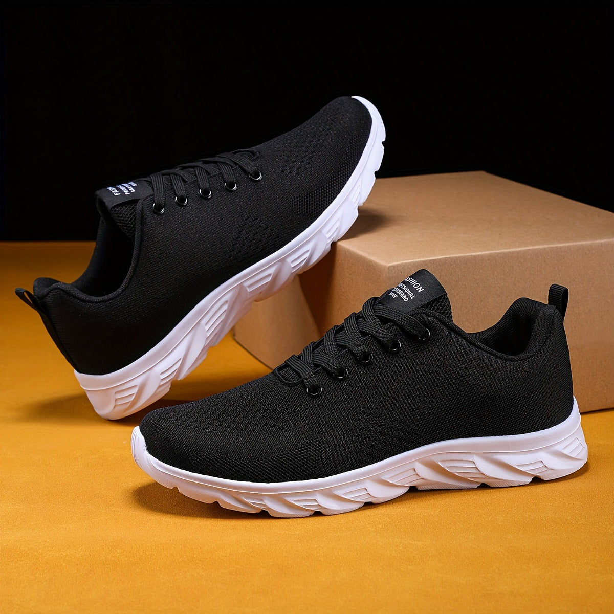 Men's Knitted Breathable Running Shoes, Lightweight Non-Slip Soft Sole, Comfortable for Outdoor Walking, Jogging, Fitness, Daily Activities, EVA Sole, Fabric Upper, Low-Top, Lace-Up Closure, Striped Pattern, All-Season Fashio