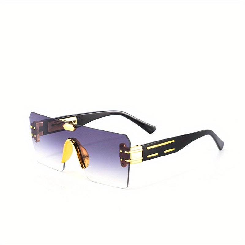 Fashionable Decorative Glasses for Men and Women, High-End Wearing and Matching Eyewear, Frameless Cut Edge Design, Polycarbonate Material, Fashion Glasses