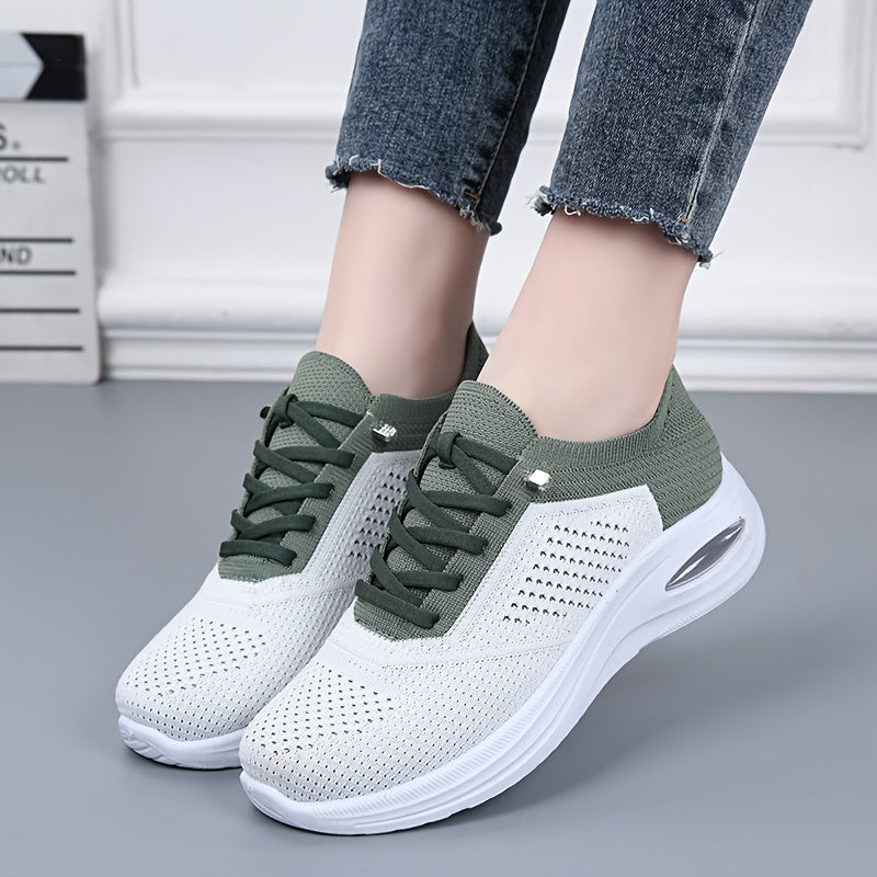 Women's Breathable Casual Running Shoes - Lace-Up Low-Top Sneakers with Fabric Upper & Durable PVC Sole, All-Season Comfort for Walking, Jogging, Casual Attire - Multi-Color Options, Ladies Sneakers