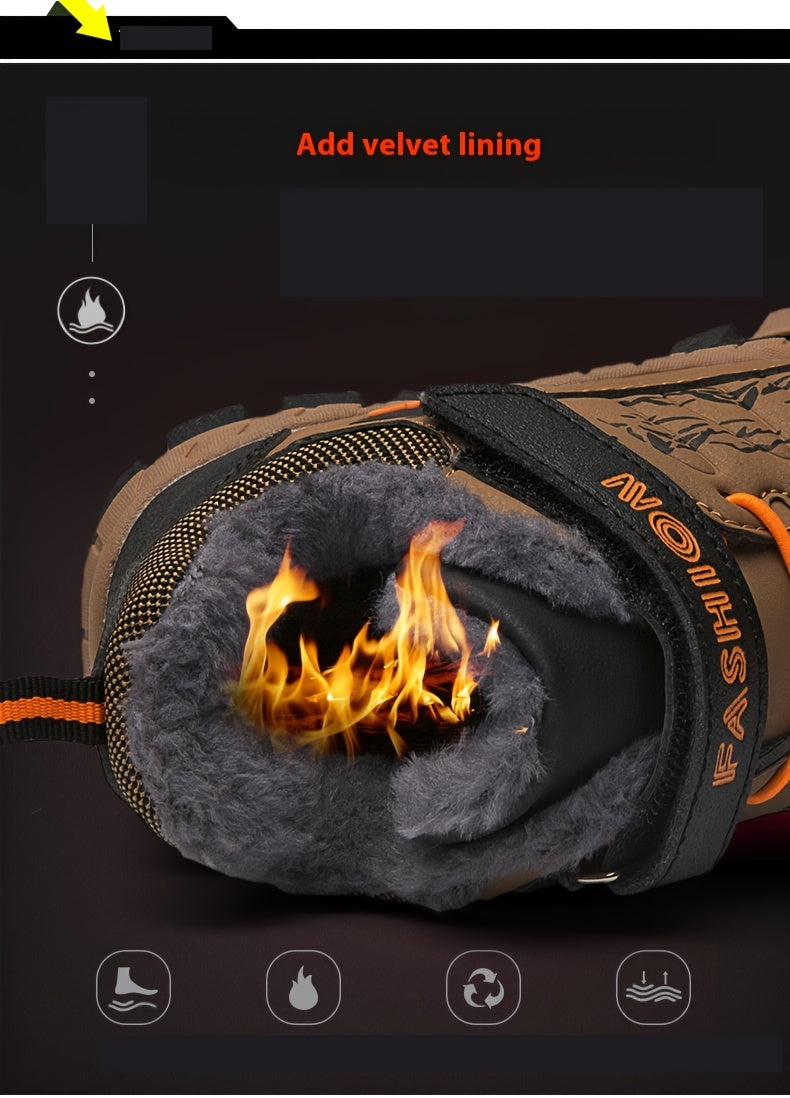 Teen Comfort Plush Lined Hiking Shoes are warm, durable, and comfortable for boys and girls, perfect for fall/winter outdoor adventures, warm and comfortable